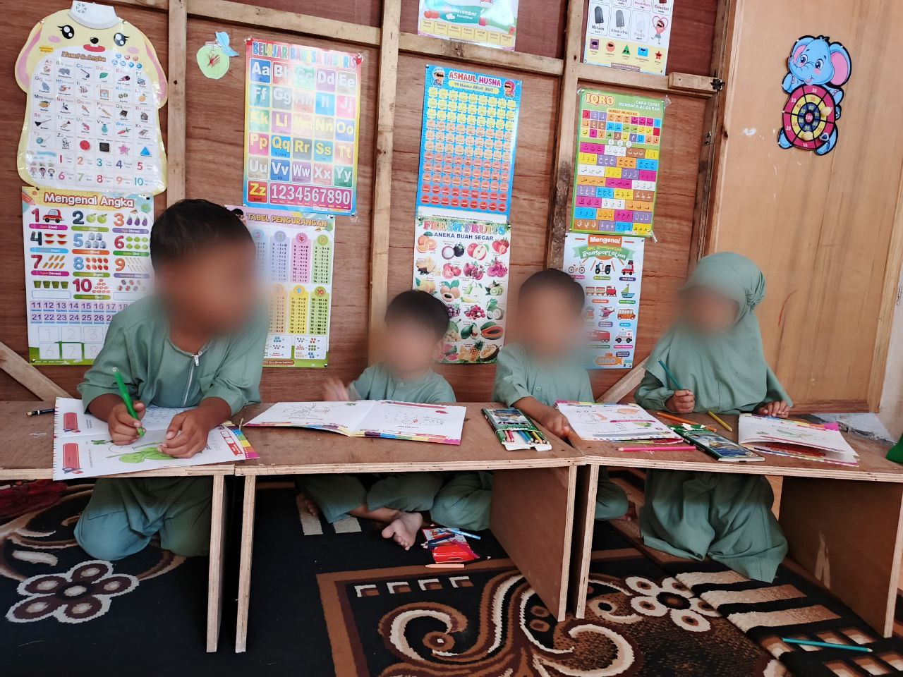 Students studying in the classroom